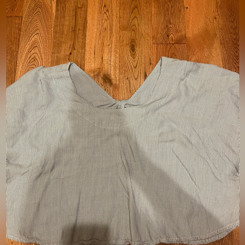 Wild fox light blue and white striped top